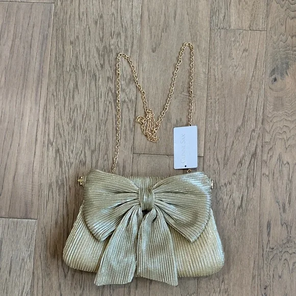 Gunne Sax by Jessica McClintock Vivienne Bow Clutch - Picture 1 of 10